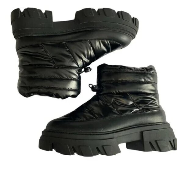 Oak + Fort Cozy Track Sole Puffer Boot Black Size 7 - Picture 8 of 12